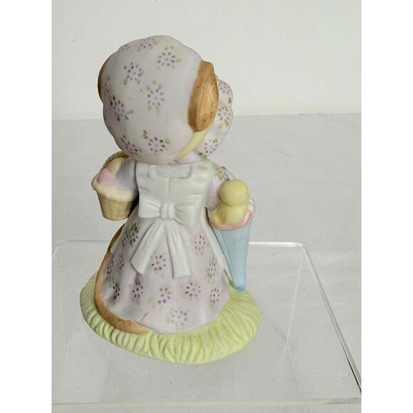 Enesco Vintage Country Calico Mice Figurine With Umbrella Porcelain - Picture 3 of 7